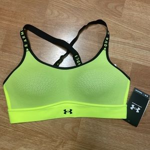 Under Armour Women's UA Infinity High Sports Bra 1351990 Hi Vis Yellow  Medium